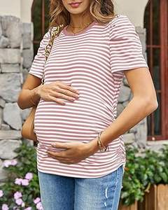 T-shirt de maternité d'été ample sans manches en coton 100% de haute qualité, à séchage rapide, avec impression de logo personnalisé, pour femmes enceintes - Vente en gros - Product Image 2