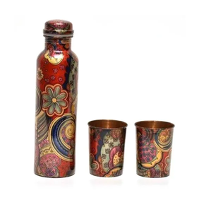 100% couvercle de bouteille imprimé en cuivre activités de plein air-pour courir Camping avantages pour la santé Logo personnalisé bouteille en cuivre - Product Image 2