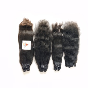 Pelucas rizadas rectas onduladas del cuerpo indio sin procesar, extensiones de cabello humano trenzadas de procesamiento vietnamita baratas - Product Image 2