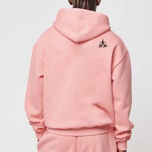 Sweat à capuche décontracté de couleur unie pour hommes en coton doux avec poche kangourou confortable haut de rue surdimensionné - Product Image 4