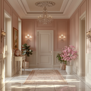2024 Meubles de maison sophistiqués en rose français Accents de conception de couloir d'entrée de luxe - Product Image 6