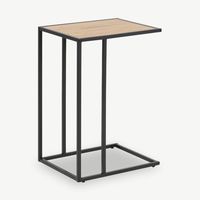 Table d'appoint moderne d'aspect bois noir pour la salle à manger et la maison en métal et MDF fabricant direct prix de gros nouveau design