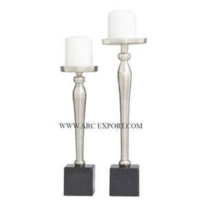 Juego de candelabros de boda de 2 candelabros de metal blanco recubierto de polvo hecho a mano clásico nuevo aspecto producto candelabros para decoración del hogar - Product Image 4