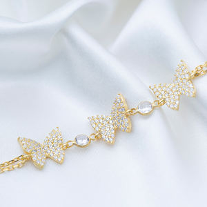 Bracelet à breloques en pierre de Zircon clair avec motif Animal, fait à la main turc, vente en gros, bijoux en argent Sterling 925 - Product Image 4