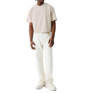 Vente en gros de t-shirts pour hommes en microfibre 100% coton avec logo de marque personnalisé, coupe carrée, avec impression bouffante, broderie de détresse, col épais - Product Image 1