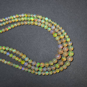 Cuentas redondas facetadas de ópalo de fuego Natural etíope 3,50-7MM lisas 16 pulgadas 40 CT tratadas térmicamente 8mm piedras preciosas sueltas altas - Product Image 5