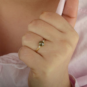 Meilleure vente Bague en or massif naturel 14K Bague en diamant de sel et de poivre faite à la main d'Inde - Product Image 5