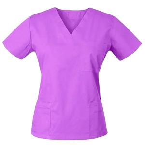 Vêtements d'hôpital en coton 100% tissé en gros, blouses d'infirmière à manches courtes, tenue de travail médicale pour hôpitaux par BS 2026 - Product Image 1