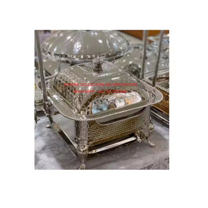 Plat de chauffe-plats en métal en acier inoxydable de la plus haute qualité plat de service de nourriture poli argenté serveur de buffet élégant pour hôtels et restauration - Product Image 1