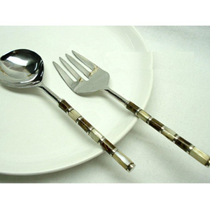 Stainless Steel with <b>MOP</b> Work <b>Handle</b> Cutlery Set of 2 Spoon and Fork Cutlery with Low Price From India Great Quality Cutlery - Product Image 1
