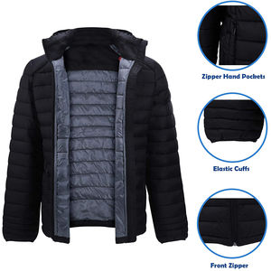 Vestes matelassées en polyester pour hommes, style personnalisé, manches longues, imperméables, écologiques, respirantes, disponibles en gros - Product Image 2