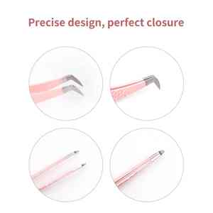Pinzas de extensión de pestañas con múltiples opciones de puntas de acero inoxidable, pinzas de pestañas injertadas con logotipo personalizado, 2 años de garantía y muestra gratis - Product Image 5