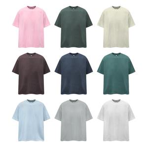 Camisetas de 100% algodón para hombre con lavado ácido, precio al por mayor, ropa deportiva para gimnasio, Camiseta holgada informal de talla personalizada para hombre - Product Image 3