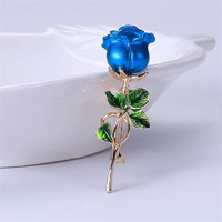 brooch bunga mawar 3d enamel logam perhiasan wanita