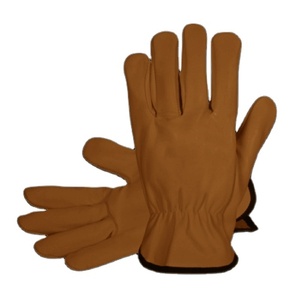 Best Performance Heavy Duty Driver Working <b>Gloves</b> Goat Grain Leather Reflective Safety Hand Protection for Construction Workers - Product Image 3