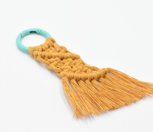 <b>Circle</b> Easy-Open Design, Boho Chic Accessory, Handcrafted Key <b>Ring</b> Handmade Macrame Keychain - Product Image 1