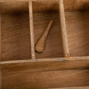 Caja de té de madera, organizador de cofre de almacenamiento, estante de soporte con 4 compartimentos de almacenamiento grandes para una variedad surtida de té Suelto - Product Image 4