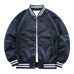 Blouson d'université vintage mince pour hommes personnalisable vente en gros col montant polaire automne baseball bombardier avant vente chaude hiver - Product Image 4