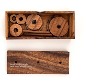 Bloques de rompecabezas de madera natural Juguete Montessori para aprendizaje temprano Seguro y duradero para niños - Product Image 3
