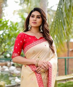 Sari elegante de gasa para mujer con diseño de impresión elegante y ropa de boda exclusiva para ocasiones especiales - Product Image 2