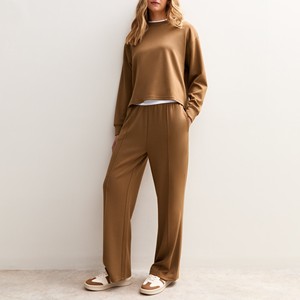 Conjunto Deportivo de Felpa Suave con Estampado Lavado Ácido para Mujer, Transpirable, de Secado Rápido, Ropa de Estar para Invierno con Mangas Largas - Product Image 5