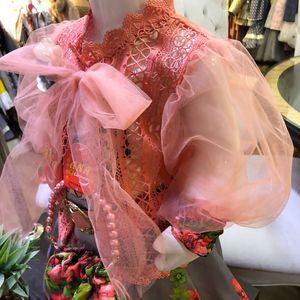 Vestido de Fiesta de Algodón Estampado Verde/Rosa para Niña, Diseño Floral, Sin Mangas, Vestido de Gala, Bolsa de Satén, Primavera - Product Image 4