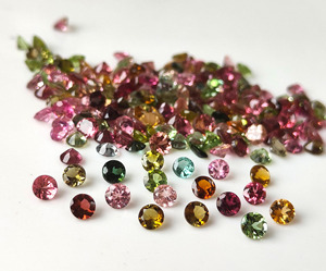 Turmalina Multicolor Natural de 1.25mm-8mm, Corte Redondo Facetado, Gema Suelta con Juego de Color/Fuego para Joyería - Product Image 6