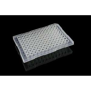 Plaque PCR SSI-Bio 96 puits, profil bas, semi-encadrée, capacité 0,1 ml, modèle 3455-00, fourniture de laboratoire essentielle - Product Image 1