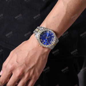 Luxe mode hommes diamant montre mâle Bling sport Quartz montre-bracelet calendrier horloge hommes affaires montre décontractée - Product Image 4