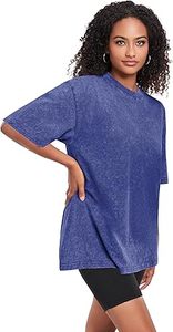 Personalizado de gran tamaño Vintage pesado transpirable lavado ácido gota hombro camisetas para mujeres 220 gramos largo sol desteñido cuello redondo Casual - Product Image 4