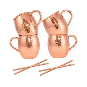 <b>Set</b> Of 6 Customized Size Juice <b>Mugs</b> In Copper Hammered Coffee Serving <b>Mug</b> For Home Hotel Kitchenware Use - Product Image 6