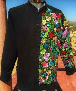 Camisa informal de Color sólido para hombre, camisa de trabajo con bolsillo, bordada - Product Image 2