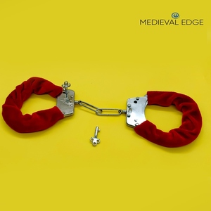 Menottes pour jeu de rôle dramatique, jouets sexuels BDSM, menottes de bondage réglables en peluche métallique, menottes de cheville pour couples - Product Image 4