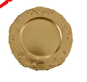 Placa de cargador de acero inoxidable de metal con acabado plateado de aspecto real para restaurante y bar de hotel - Product Image 3