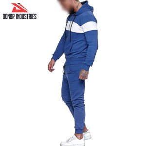 ชุดออกกำลังกายผู้ชายสีน้ำเงิน ระบายอากาศได้ดี น้ำหนักเบา ทรงปกติ เหมาะสำหรับฤดูใบไม้ร่วง ชุดแทรคสูทแบบเรียบ - Product Image 4