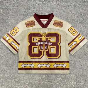 Maillot court Boxy personnalisé pour hommes, streetwear vintage, t-shirt de sport pour le football, le basket-ball et le football-maillot en maille imprimé rétro - Product Image 3