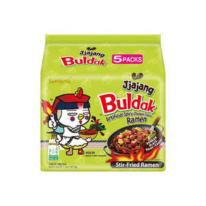 Samyang Jjajang BLACK BEAN Spicy Hot Chicken <b>Ramen</b> <b>Korean</b> Instant <b>Noodles</b> Buldak Pack of 5 - Product Image 4