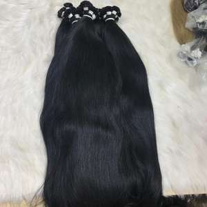 Vente en gros Extensions de cheveux humains à pointe plate en kératine droite naturelle Jet Black - Product Image 5