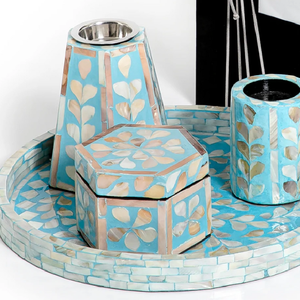 Meilleures ventes, spécial Eid Koweït, coffret de brûleur à bakhoor personnalisé en nacre avec plateau de service, brûleur Madkhan en provenance d'Inde - Product Image 1