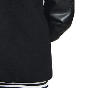 แจ็คเก็ตบอมเบอร์แขนหนังสำหรับผู้ชายเสื้อแจ็กเก็ตทีมมหาวิทยาลัยแบบลำลองตามสั่งสำหรับฤดูหนาว - Product Image 3