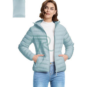 Chaqueta Acolchada Gruesa y Transpirable para Mujer, Cuello Redondo, Cierre de Cremallera, Abrigo Cálido de Otoño, Ropa Exterior con Bolsillo Tipo Canguro - Product Image 2