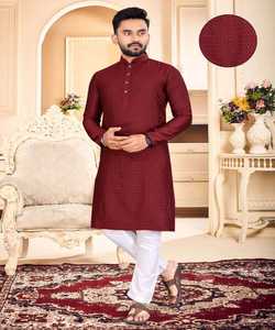 Nuevo pijama Thawb Kurta para hombres en ropa festiva de algodón con cuello elegante cuello botón ropa de fiesta para hombres Kurta Payjama - Product Image 5