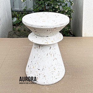 Vente en gros de tabouret en béton personnalisé bon marché bon marché mélange de matériaux mobilier d'extérieur table en bois et en béton avec logo - Product Image 3