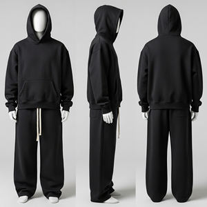 Conjunto Deportivo Transpirable de Invierno, Pantalones Deportivos, Sudadera con Capucha Unisex, Conjunto de Jogger para Hombre, 100% Algodón - Product Image 2