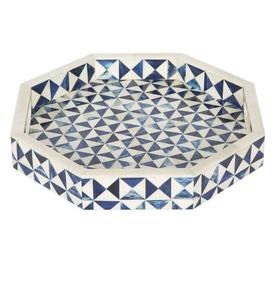 La mejor elección, venta al por mayor, bandeja para servir con incrustaciones de hueso y resina, bandeja para el hogar y la fiesta y las frutas, variedad de colores - Product Image 1