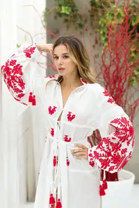 Vestido de novia de encaje bordado para mujer de alta calidad Nuevo diseño Floral y patrones sólidos Maxi longitud para fiestas de otoño - Product Image 5