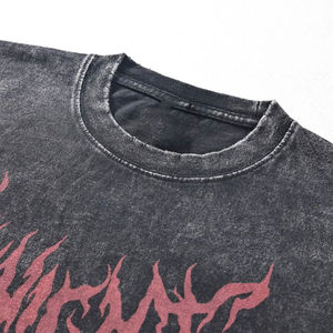 Fabricante de ropa de calle, camisetas extragrandes personalizadas para hombre, camisetas ajustadas con logotipo personalizado al por mayor para hombre, camisetas con lavado ácido - Product Image 2