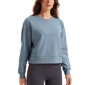 Suéter de Cuello Redondo para Mujer, Color Sólido, Ropa de Invierno, Proveedor Directo de Fábrica, Tela Suave, para Hombre - Product Image 1
