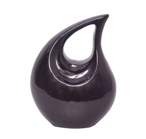 Urne pour cendres humaines Crémation pour cendres humaines Urne adulte en émail perlé noir larme pour urne moderne adulte - Product Image 2
