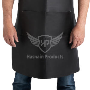 Tablier à bavette en cuir véritable de taille confortable de style tendance en gros étiquette personnalisée de haute qualité pour l'acheteur de produits alimentaires commerciaux - Product Image 5